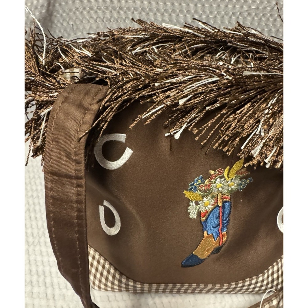 Abetta Accessories Western Fringe Tote Brown Gingham Cowboy Boot Floral‎ NWT Bag - Picture 3 of 16